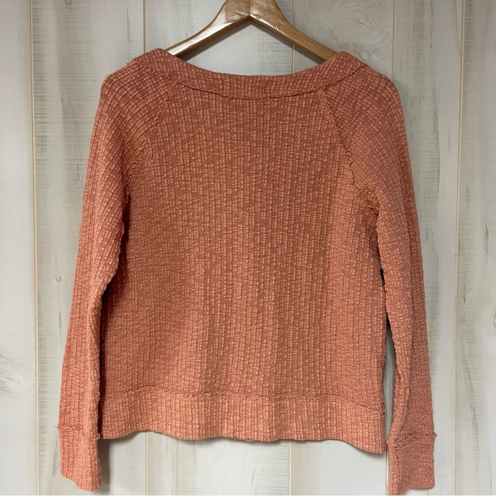 Two By Vince Camuto Burnt Orange Cropped Button Cardigan Sz S - Picture 2 of 5